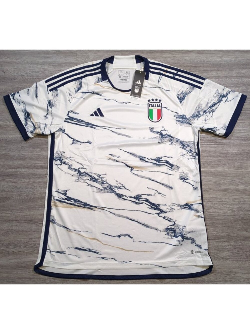 NWT Italy National Team Men's XL 2023 White Away Kit Jersey Football HS9896
